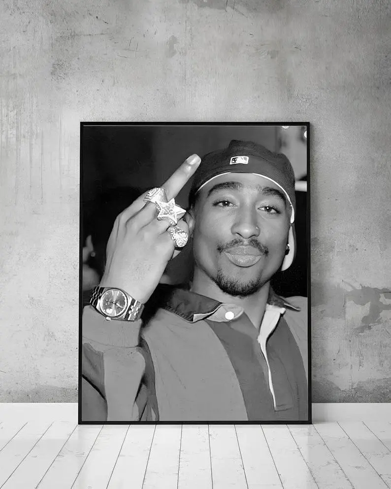Tupac Shakur Poster, Rap Poster Rapper Poster Framed or frameless options available Decor Print Tombstone Wall Art Personalized Wall Art Decoration Artistic