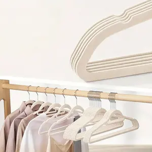 Velvet Clothes Hangers with Rose Gold 360-Degree Swivel Hooks, 0.2-Inch Thick, 17.1-Inch Long, Non-Slip Stainless Steel & ABS Home Organizer for Coats, Shirts