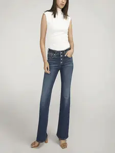Womens High Waisted Jeans Boyfriend Stretch Flare Casual Bootcut Denim Pants