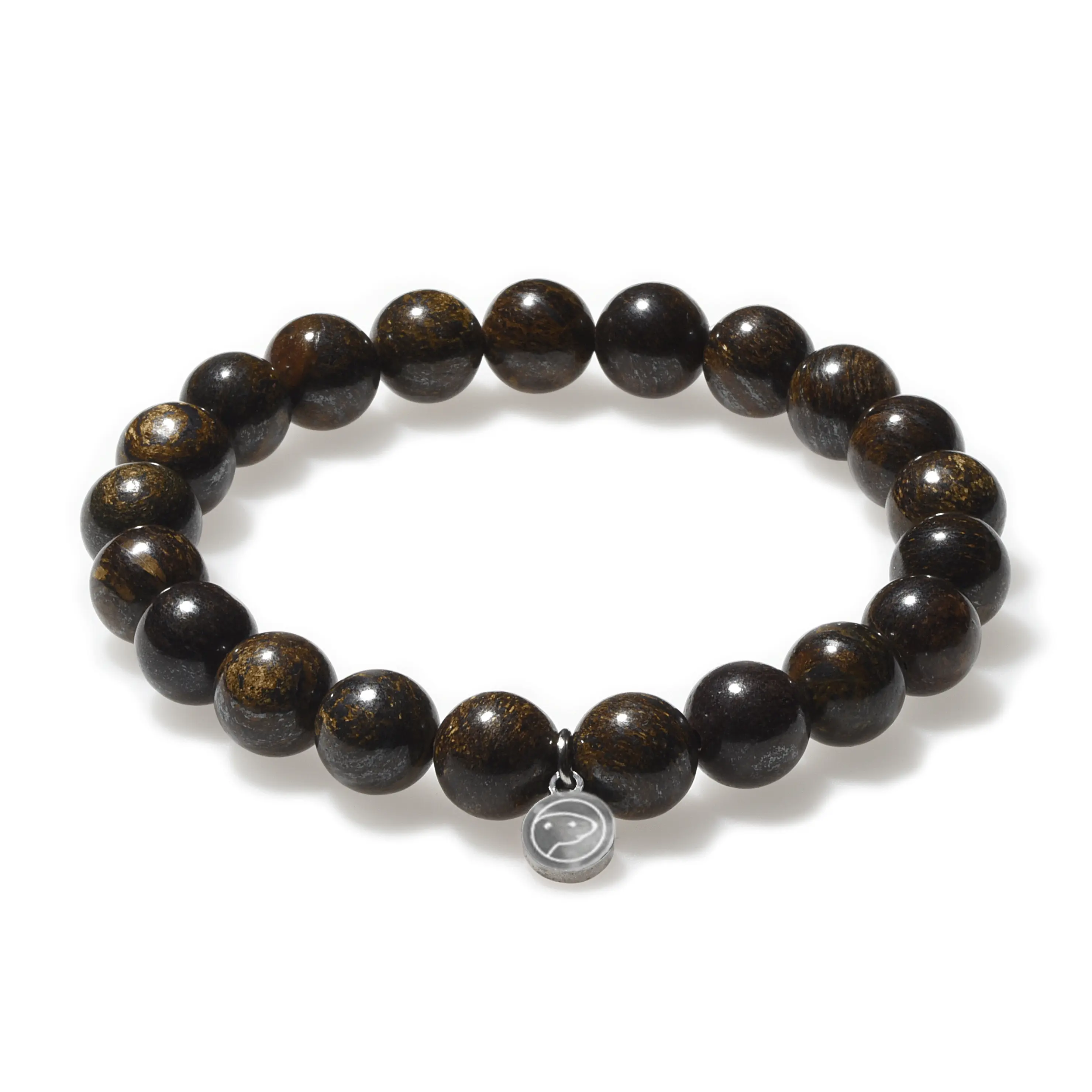 Bronzite Bracelet, Otter Spirit, Women, 8mm Beads, Crystal Bracelet, Bronzite, Root & Solar Plexus Chakra, Empowerment, Protection, Sterling Silver Otter Charm