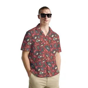 FERITTO CHARIZARD-RED  Pokemon Hawaiian Shirt for Men - Breathable & Comfortable, Available in Sizes S to 3XL, Perfect Gift for Summer Vacation Menswear Tropical