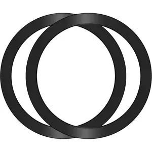 2Pcs Metal Ring Sticker for Pop Socket Magnetic Grip, Magnetic Adapter Adhesive for iPhone, Magsafe Wireless Charger (Black)