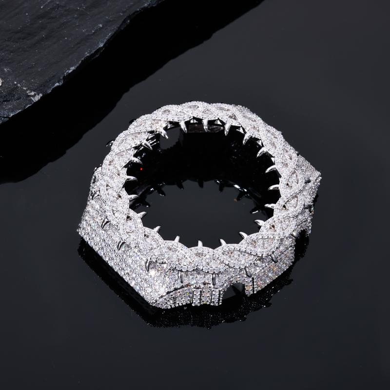 【CMW05】UCCIYO Compatible - GA2100 Universal Bezel 18K Gold-Plated Lab-Grown Moissanite Ice Out Copper Moissanite Watch Case Crystal-Set Watch Case Unisex Hip-Hop Style Jewelry Gift