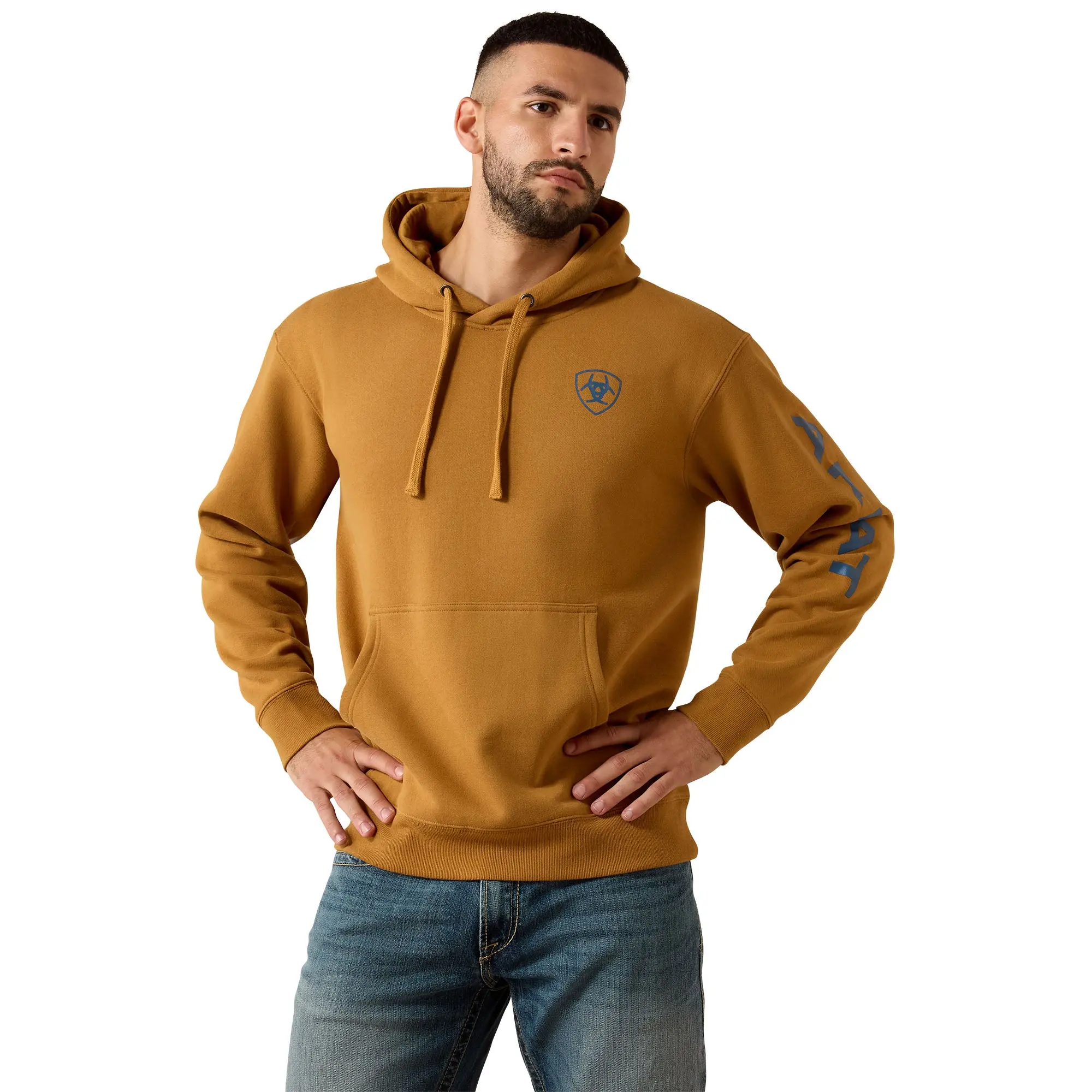 Ariat Men's Bone Brown Logo Hoodie 10079528
