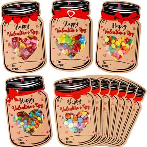 25/50Pcs Valentine's Day candy card children's gift set, classroom prizes, party Valentine's Day cards, DIY craft gift racks, bulk Valentine's Day candy exchange gifts for couples, families, schools, parties, classroom gifts