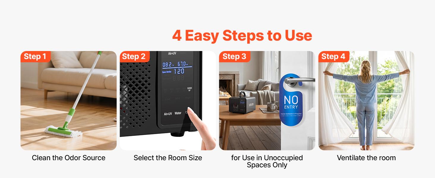 【summerfinds】VEVOR Commercial Ozone Generator (36000mg/h, 1000mg/h Option) - Ozone Ionizer with 15s Delayed Start, Area-Based Timer, LCD Touchscreen, Industrial Odor Removal for Home, Kitchens, Warehouses (Up to 3200 sq.ft) | Father's Day Gift, 1000 Mg/H