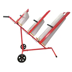 LAUCO Triple Auto Body Masking Machine (4576) - Metal, Powder Coated Pole, Rectangular Wide Base with Wheel for Mobility, Fits 12/24/36" Masking Paper Rolls, Positive Paper & Tape Alignment