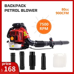 2-Stroke Engine 900CFM Air Volume 2.3L Tank Leaf Blower 80CC Gas Powered Backpack Snow Blower