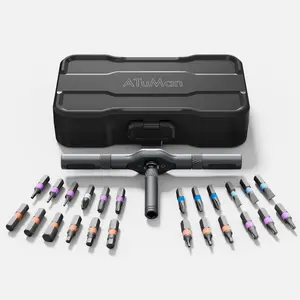 ATUMAN 24-in-1 Screwdriver Set, Switchable Magnetic Screwdriver & Ratchet Tool, Compact, Portable Home Repair Toolbox