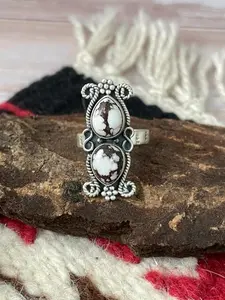 Handmade Sterling Silver Wildhorse Magnesite Ring "Signed Nizhoni"
