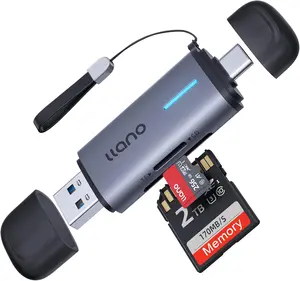 llano SD Card Reader USB C,Dual Slots USB 3.0 Type C to Micro SD Card Adapter 2 in 1,Memory Card Reader for MicroSD,SDHC,Compatible with Laptop,PC,iPhone,MacBook Pro/Air, iPad,Android,Digital Camera