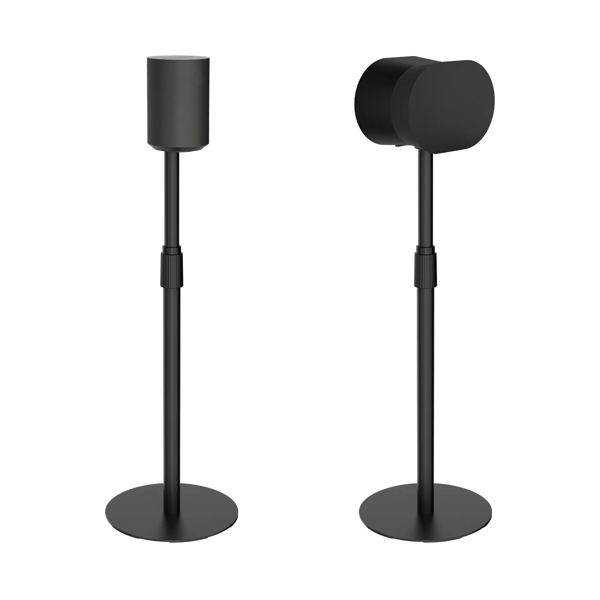 PEGZONE 2 Pack Adjustable Height Floor Speaker Stands for SONOS Era 300, Era 100, Audio Equipment, Home Decor, 26.9 to 42.6in Height, Cable Management, Speaker Mount, 11 lbs, Black