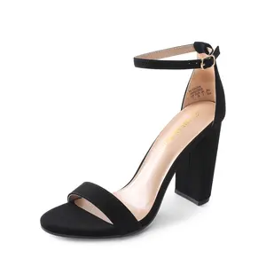 DREAM PAIRS Women's Elegant Buckle Chunky High Heel Leather Pump Dress Shoes, Wedding-Casual Footwear for Women's Heels Shoes
