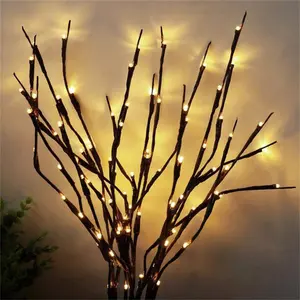 2 Pack Decorative LED Lighted Branch Lights Battery Operated Artificial LED Twig Branches Decoration for Home Room Decor Christmas Vase (Warm White, 29.5 Inches, 20leds)