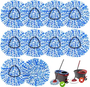 2-Tank System Spin Mop Replacement Head, 10 Pack Mop Head Replacement Compatible RinseClean System, Microfiber, Machine Washable, Easy to Replace and Deep Cleaning