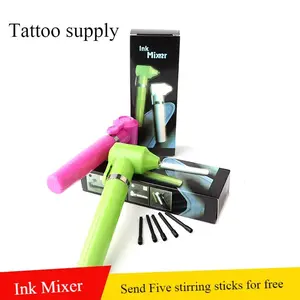 Tattoo Ink Mixer Set + 100pcs Stirring Rods Tattoo Accessories, Essential Tools for Mixing Tattoos, Perfect for Artists & Beginners, Stirring Sticks
