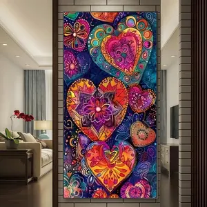 Heart Pattern DIY Diamond Arts Colorful Painting Kit without Frame, DIY 5D Diamond Arts Colorful Painting Kit, Wall Art Decor for Home