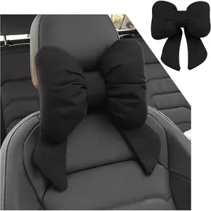 JOKG Cute Bow Car Neck Pillow Breathable & Comfortable,Universal Car Headrest Pillow for Neck Support & Fatigue Relief,Head Rest Pillows for Cars Cute Cars Accessories for Women,Girl