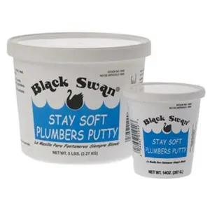 Black Swan Manufacturing 139204036 14 oz 01040 Stay Soft Plumbers Putty, 14Oz, Sealing Putty, Stays Soft