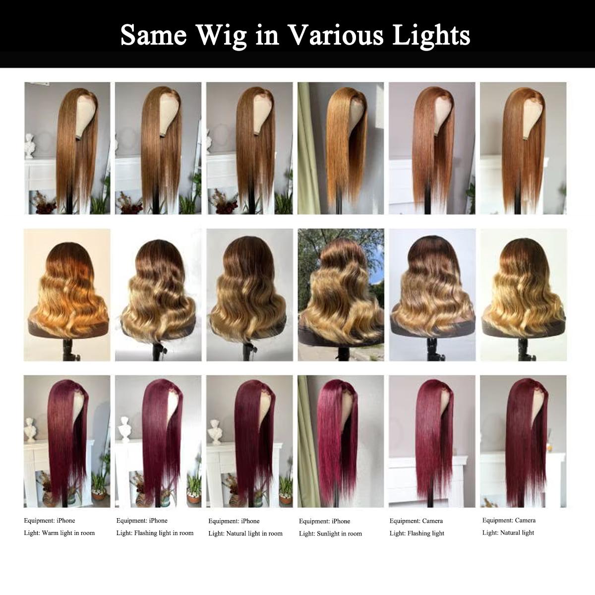 [Upgraded] EasiContour Lifesaver V Part Yaki Straight Chestnut Brown Ombre Color Lightweight Glueless Human Hair V Part Wig Human Hair TikTokShopSpringGlowUp Greenish