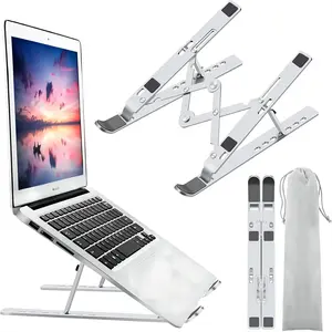 Laptop Stand for Desk, Desk Accessory, Ergonomic Design Adjustable Aluminum Alloy Foldable Portable Computer Stand, Compatible with MacBook Air/ Pro, HP, Lenovo, Dell, More 10-15.6"Inch Laptops and Tablets, Display Stand, Computer Peripherals