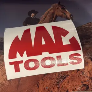 Mac Tools Sticker - Red & White Design, Ideal for Tool Enthusiasts and Fans