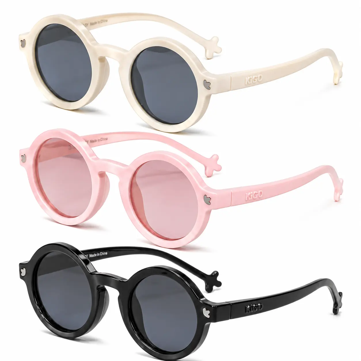KIGO Kids' Polarized Sunglasses - Flexible TPEE Accessories with UV400 Shield Sun Protection for Boys & Girls Outdoor Wear