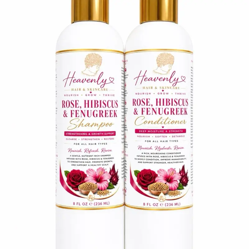 8oz Rose, Hibiscus & Fenugreek Growth Bundle