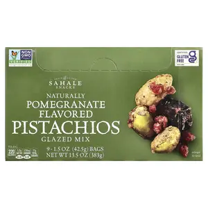 Sahale Snacks Glazed Mix, Pomegranate Pistachios, 9 Packs, 1.5 oz (42.5 g) Each