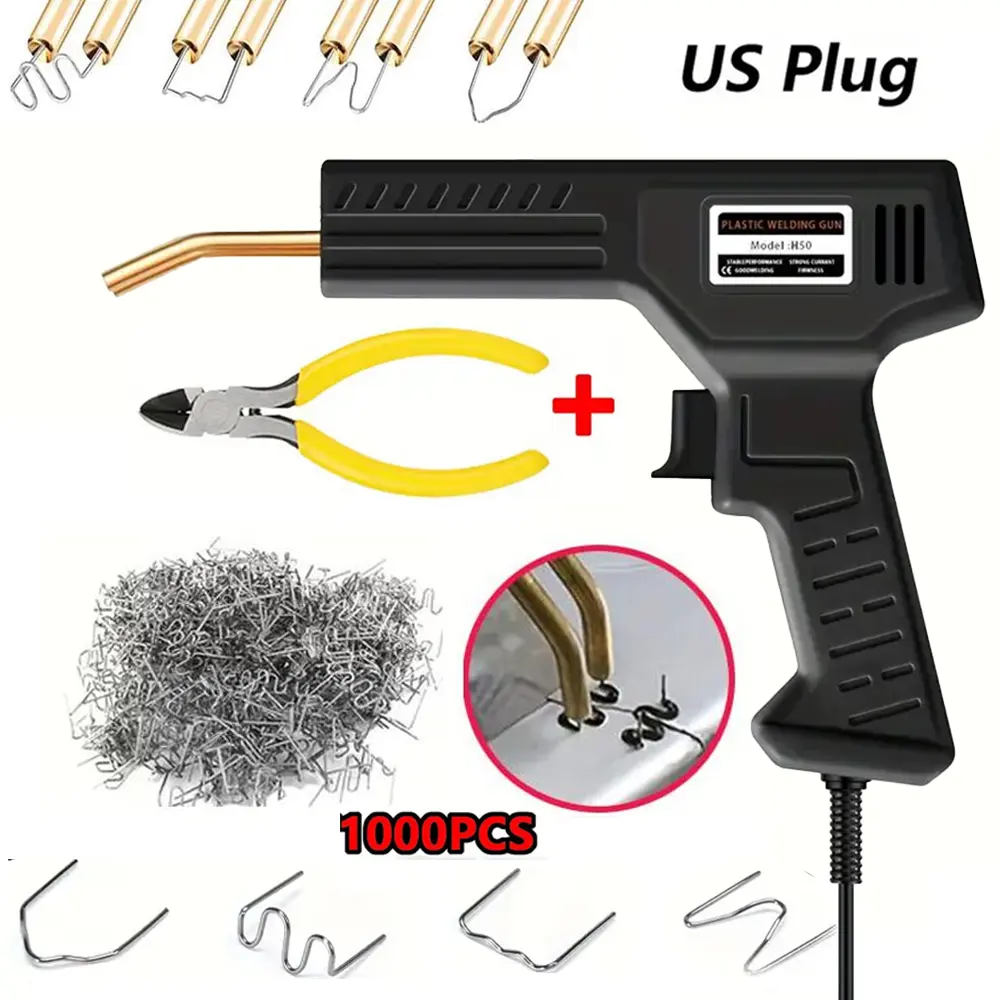 Automotive Plastic Welding Repair Tool - Plastic Welding Machine with 1000 Welding Nails, Ergonomic Handle Design | Durable Plastic Structure, Suitable for Plastic Welding Machine Repair Kit for Automotive, Home, and Workshop Use