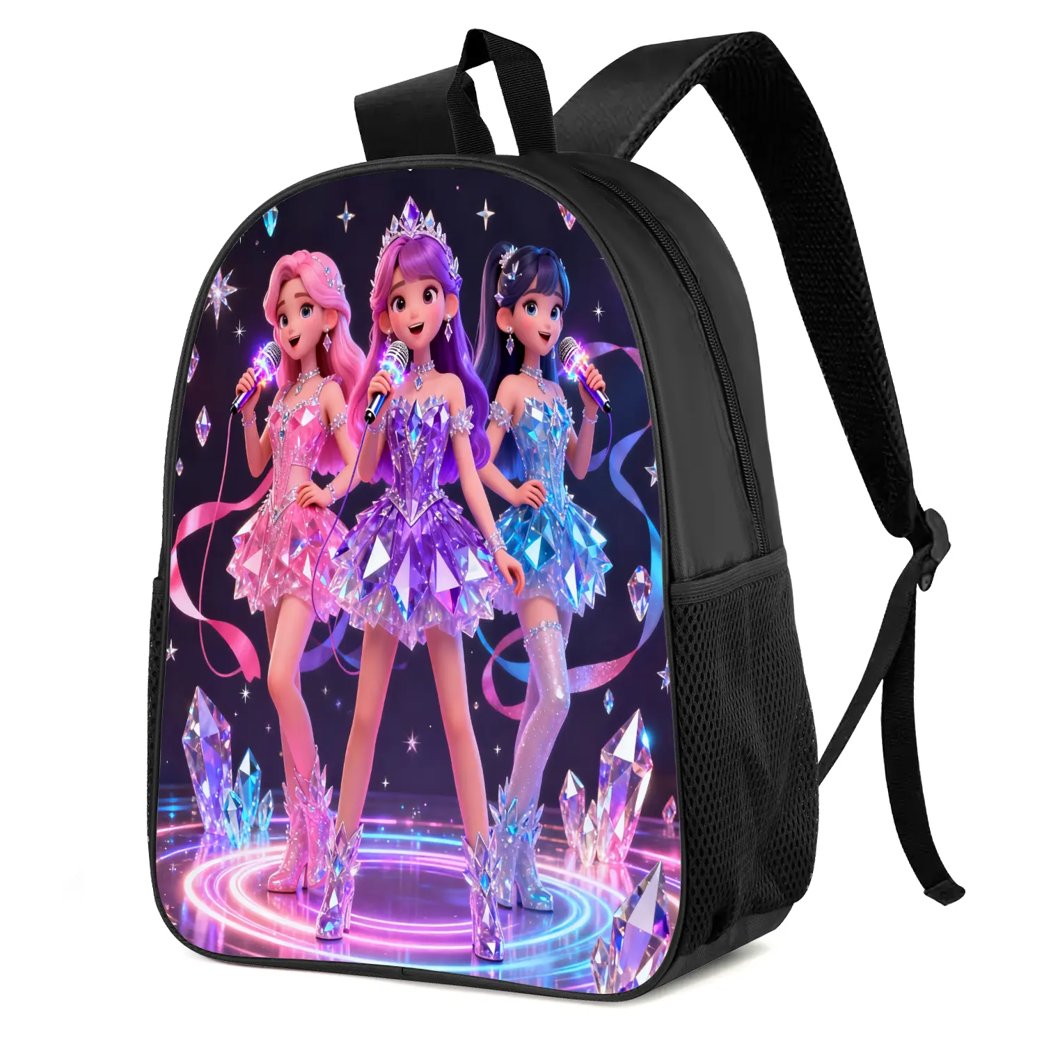B375 fairy princess wind cartoon trend pattern print casual daily backpack