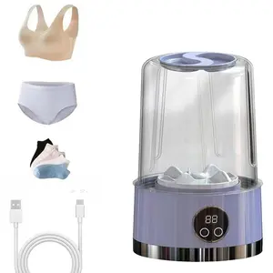 Underwear Washer, 2026 Upgraded Mini Washing Machine, Wireless Portable Laundry Cup, Portable Washing Cup, Underwear Washer, Smart Laundry Cups for Bra Socks & Baby Clothes (Purple)