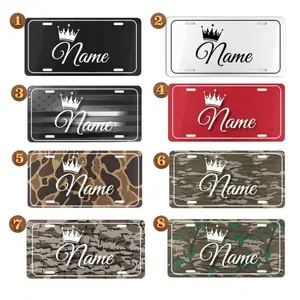 Custom Name Camo License Plate 12 x 6 Aluminum Vanity Tag for US Vehicles best gift Old School Bottomland Camo/ Duck Camo/ Woodland Camo Vanity Plate