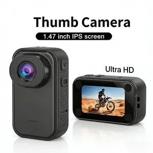 F2 Thumb Camera 1.47 inch IPS Screen Ultra HD 1080P HD Mini Action Cam for Sports Outdoor Activities Compact Wearable with Magnetic Quick Mount and Type-C Charging Lens