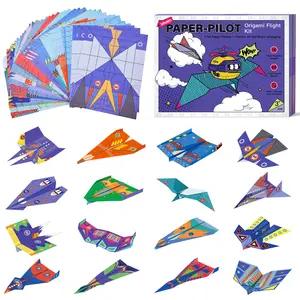 DIY Paper Airplane Book, 16 Creative Folding Paper Planes with 48 Sheets of Colorful Paper with Video Tutorials
