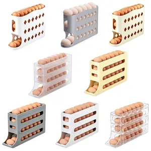 Egg Holder for Fridge, Auto Rolling Egg Storage Organizer for Refrigerator, Clear Space Saving Container, Dispenser - Egg Roller for Eggs 28 Count