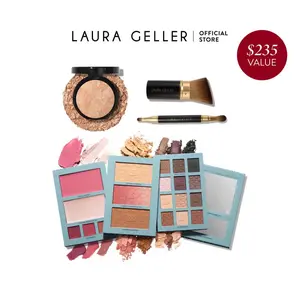 Laura Geller RSVP Yes! Full Face Kit (4 PC) - Includes Foundation, Brushes, Eyeshadow, Bronzer, Blush, Highlighter, and More for Perfect Makeup Looks Laura Geller RSVP Yes! Full Face Kit (4 PC) - Includes Foundation, Brushes, Eyeshadow, Bronzer, Blush, Highlighter, and More for Perfect Makeup Looks