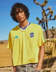 RSQ Mens Brazil Baggy Crop Soccer Jersey