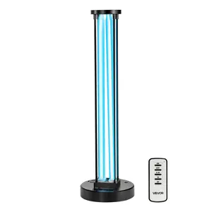 【FathersDayGift】 VEVOR 110W UVC Quartz Tube UV Light with Ozone Purifier, 3-Gear 30/60/120-Minute Timer & Remote Control, Deep Cleaning Disinfection Lamp for 600 sqft Rooms, Living Room, Bedroom