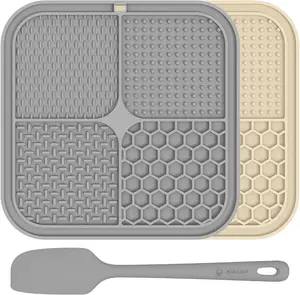 2 Pack Lick Mat for Dogs,Cats,Upgraded 8.58.5 inches Licking Mats with Suction Cups,Slow Feeder Licking Pad for   and Boredom Reducer,Suitable for   Set 2