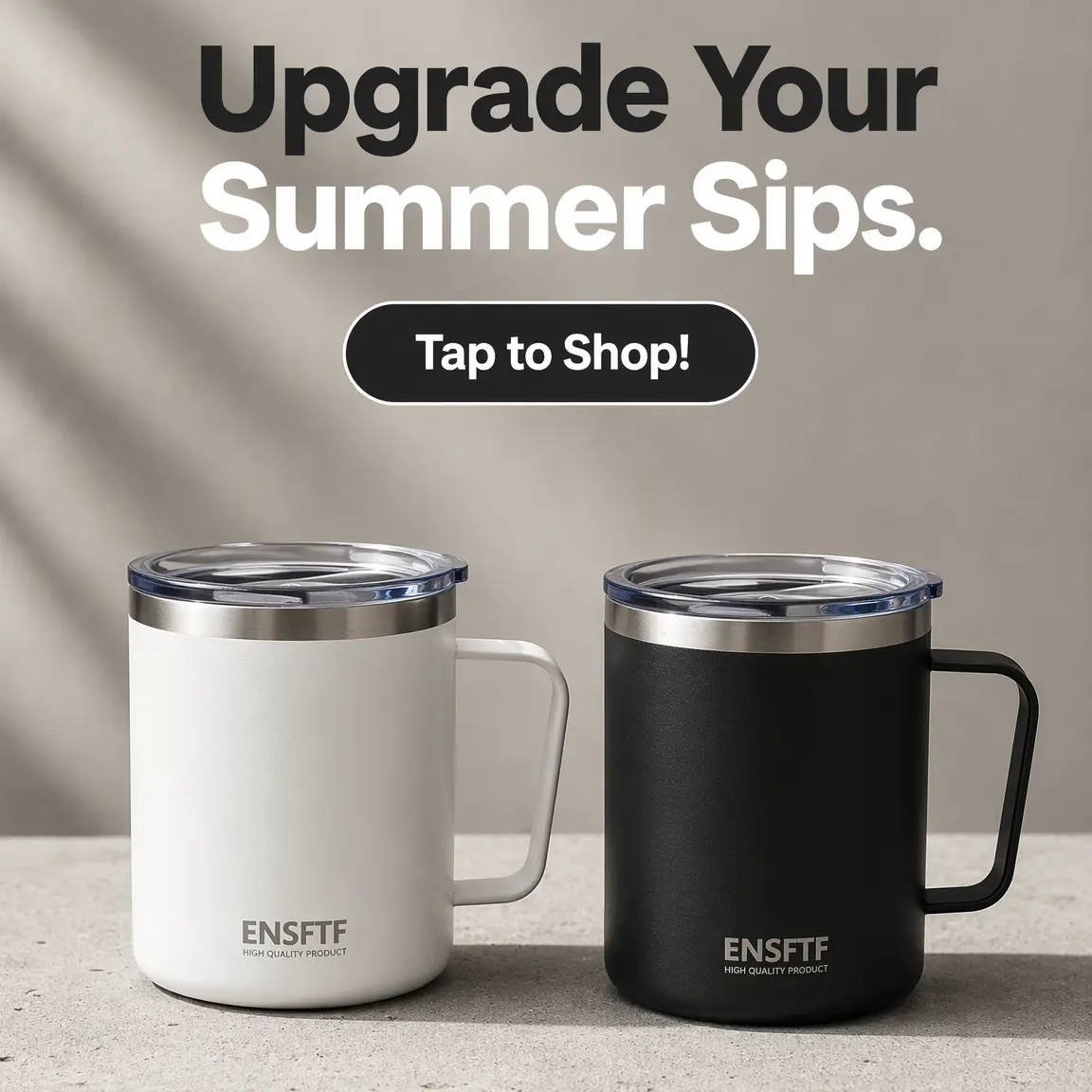 13.5oz Insulated Coffee Mug, Sturdy Stainless Steel Tumbler with Lid, Double Wall & Portable for Hiking Camping