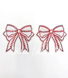 Baseball Sequins Side Bows Patch