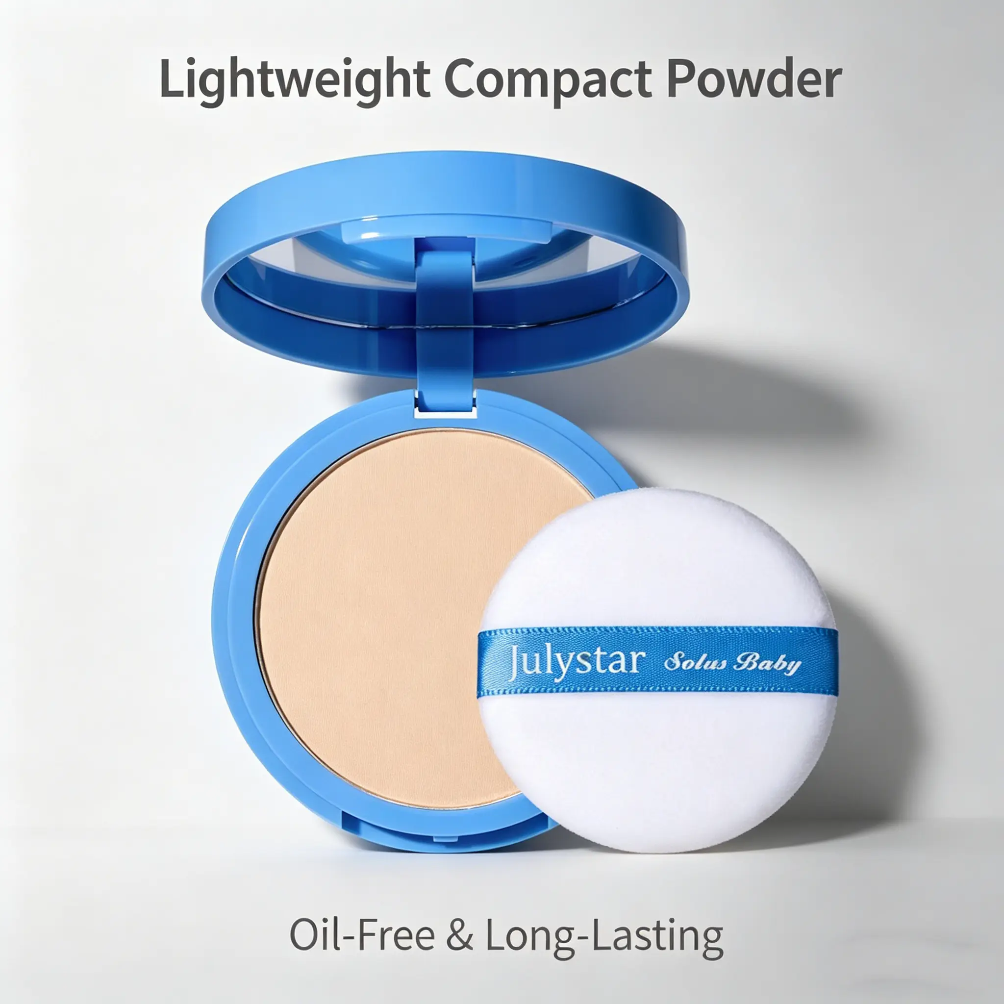 Matte Finish Facial Pressed Compact Powder with Powder Puff, Lightweight Waterproof Oil Control Formula, Blurring Brightening Long-Wear Flawless Makeup, Natural Soft Focus, Ideal Daily Beauty Cosmetic for Women, Long Wear Powder