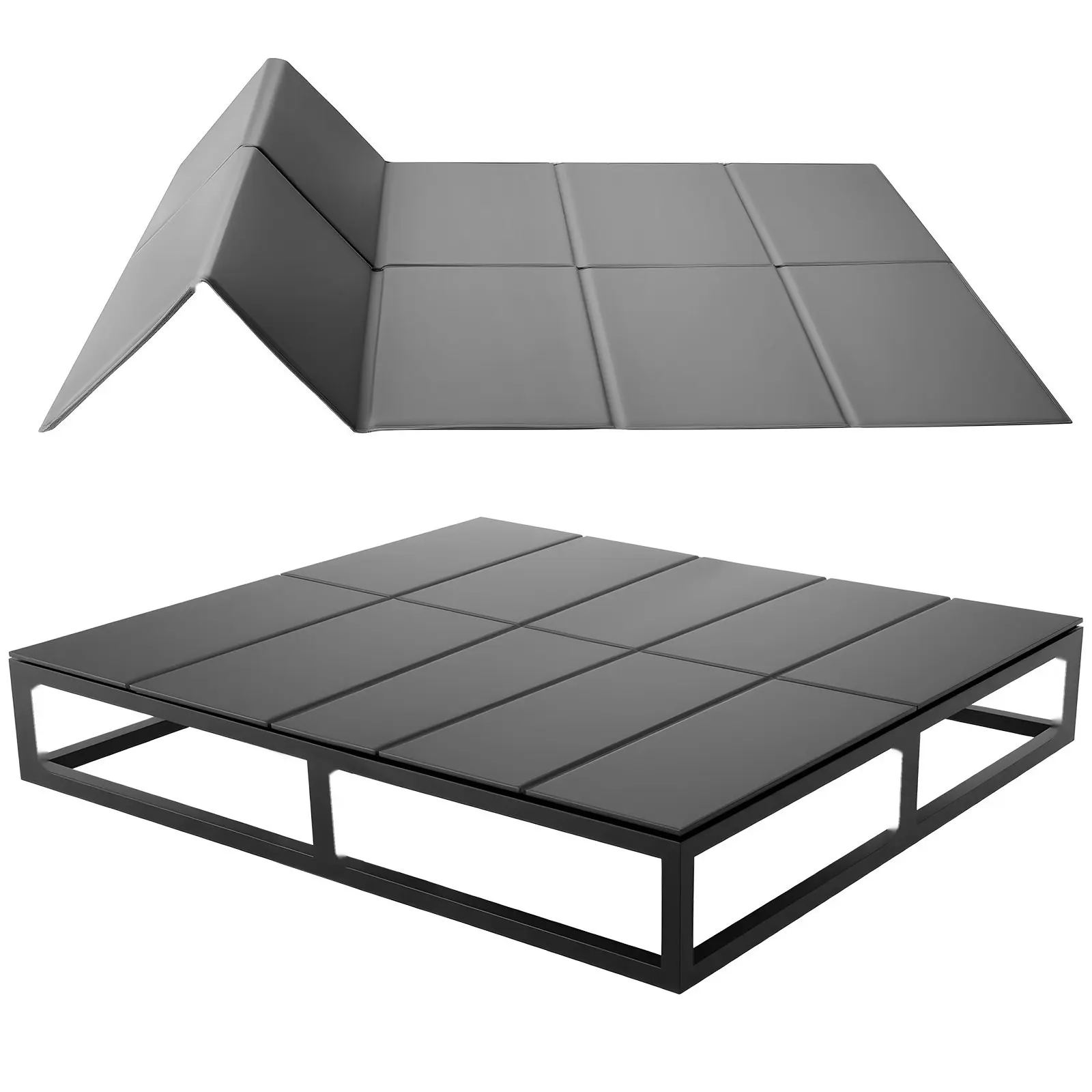 Cal King Size Bunkie Board 72.4 X 83.8 Inches, Foldable Under Mattress Support With Hook-and-Loop Straps, PP Core And 600D Oxford Fabric, Anti-Sag For Metal Frames, Bunk Beds, Sleeper Sofas, And Platform Beds