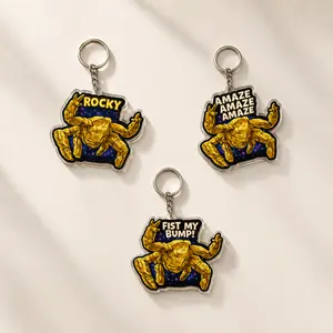 Rocky Keychain 2 Side, Funny Space Acrylic Keyring, “Amaze” “Fist My Bump” Quote, Sci-Fi Fan Gift, Cute Bag Charm