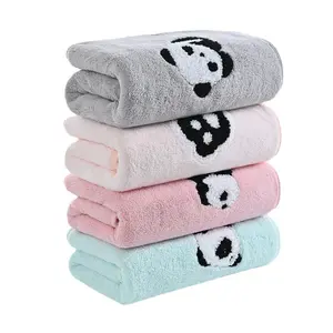 2pcs Bath towel set, 70 * 140cm large size towel, solid color towel with pattern, cute embroidery pattern, soft and skin friendly, super absorbent, very suitable for home use, parties, gifts, and vacations