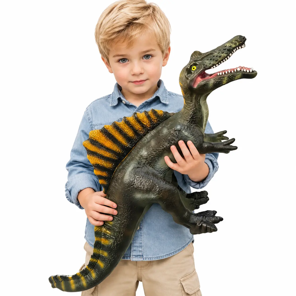 29-in BPA-Free Phthalate-Free Inflatable Spinosaurus Dinosaur Toy - Soft, Drop-Proof Figure with Realistic Detailing for 3-4 Years Old Toddlers, Party Favors