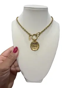 Pre-owned Chanel "Chanel Rue Cambon Paris" Stamp Vintage Gold Plated Necklace Perfect for Daily Use