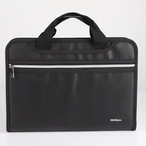 ENGPOWSafe Multifunctional File Folder Organizer Black Fireproof Handheld TransparentAccordion File for A4 Documents Passports