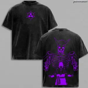 Limited Uchiha Sasuke x Susano - Naruto Anime Double Printed Vintage Washed Tee Unisex Oversize Anime Manga Washed Heavyweight Cotton T-shirt, Gift For Anime Fan Lover Q1V